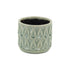 Green Ceramic 10 Ounce Geometric Round Distressed Pot Planter