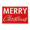 12" X 19" Red and White Handcrafted Merry Christmas Metal Wall Decor