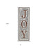 19" X 6" Gray and Brown Handcrafted Joy Metal Wall Decor