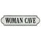 8" X 32" White and Black Woman Cave Metal Wall Decor