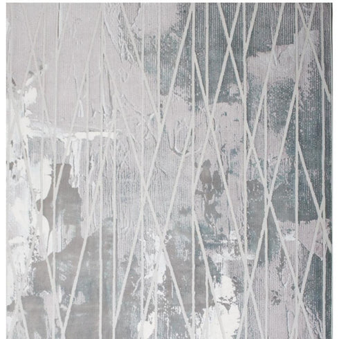 8' X 11' Blue Abstract Stain Resistant Area Rug