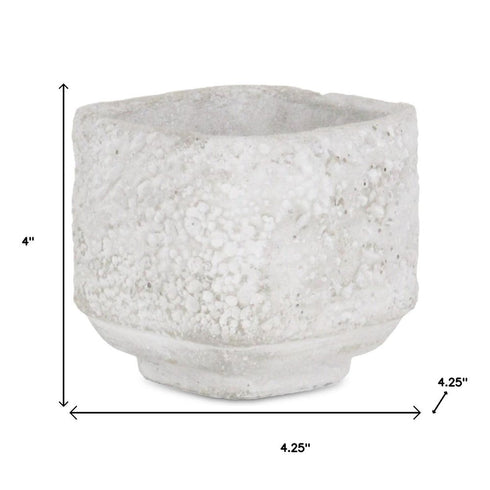 Gray Cement 106 Ounce Crackle Square Distressed Pot Planter