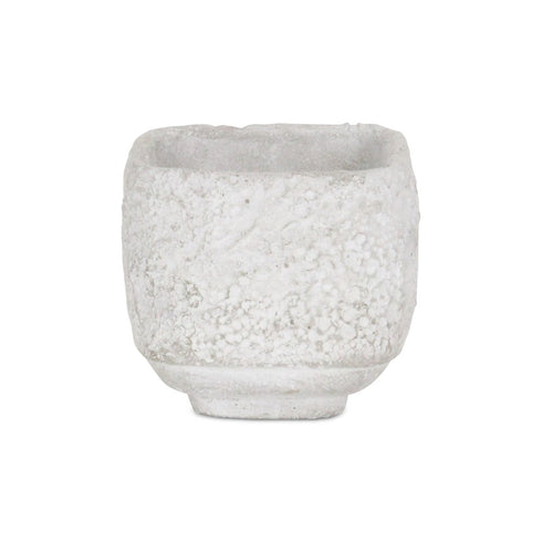Gray Cement 106 Ounce Crackle Square Distressed Pot Planter