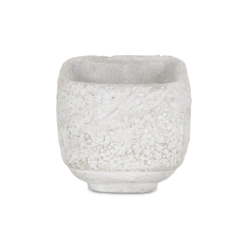 Gray Cement 106 Ounce Crackle Square Distressed Pot Planter