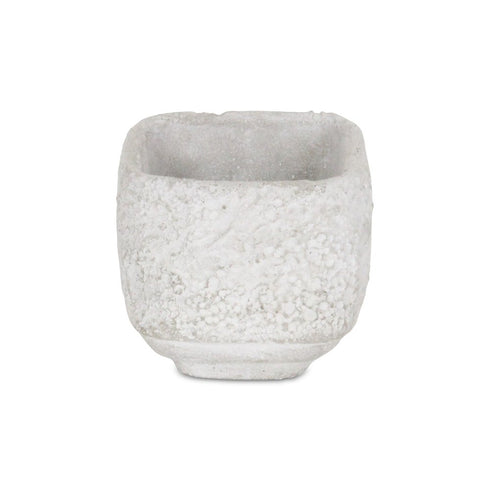 Gray Cement 106 Ounce Crackle Square Distressed Pot Planter