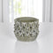 Black And Gray Cement 49 Ounce Leaf Round Distressed Pot Planter