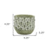 Black And Gray Cement 49 Ounce Leaf Round Distressed Pot Planter