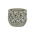 Black And Gray Cement 49 Ounce Leaf Round Distressed Pot Planter