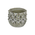 Black And Gray Cement 49 Ounce Leaf Round Distressed Pot Planter
