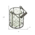 5" Clear and Brown Metal Tabletop Lantern Candle Holder