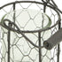 5" Clear and Brown Metal Tabletop Lantern Candle Holder