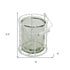 6" White and Clear Wire Basket and Glass Jar