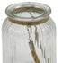 6" Clear and Brown Glass Tabletop Lantern Candle Holder