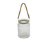 6" Clear and Brown Glass Tabletop Lantern Candle Holder