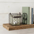 4" Clear and Brown Glass Tabletop Lantern Candle Holder