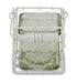 4" White Glass and Metal Lattice Tabletop Lantern Candle Holder