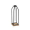 12" Black Clear And Natural Metal Glass And Wood Posy Test Tube Table Vase