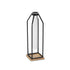 12" Black Clear And Natural Metal Glass And Wood Posy Test Tube Table Vase
