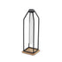 12" Black Clear And Natural Metal Glass And Wood Posy Test Tube Table Vase