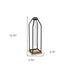 12" Black Clear And Natural Metal Glass And Wood Posy Test Tube Table Vase