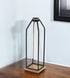 12" Black Clear And Natural Metal Glass And Wood Posy Test Tube Table Vase