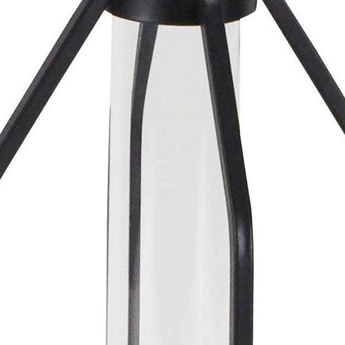 12" Black Clear And Natural Metal Glass And Wood Posy Test Tube Table Vase