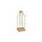 11" Gold Clear And Natural Metal Glass And Wood Test Tube Table Vase