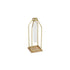 11" Gold Clear And Natural Metal Glass And Wood Test Tube Table Vase