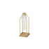 11" Gold Clear And Natural Metal Glass And Wood Test Tube Table Vase