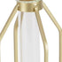 11" Gold Clear And Natural Metal Glass And Wood Test Tube Table Vase