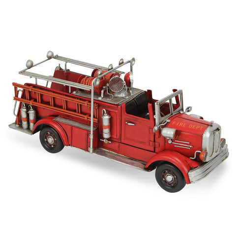 7" Red Metal Truck Hand Painted Figurine Sculpture