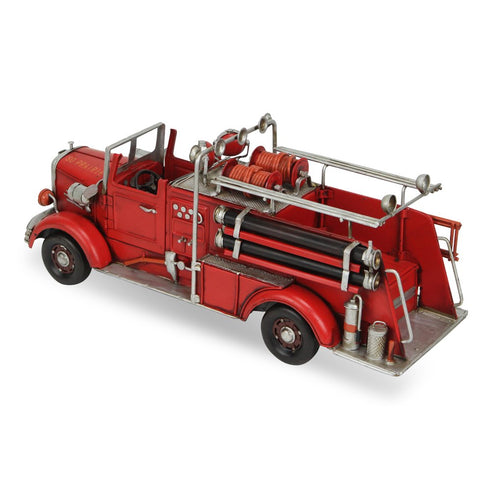 7" Red Metal Truck Hand Painted Figurine Sculpture