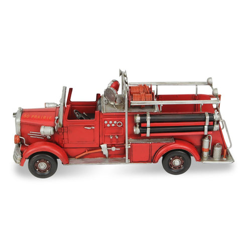 7" Red Metal Truck Hand Painted Figurine Sculpture
