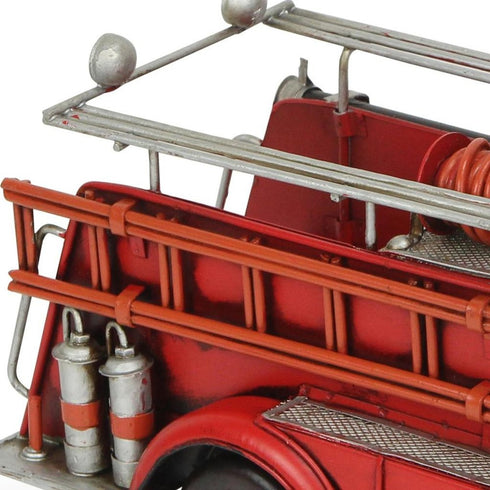 7" Red Metal Truck Hand Painted Figurine Sculpture