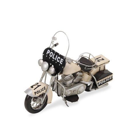 10" Cream Metal Hand Painted Model Motorcycle