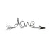 8" X 25" Dark Gray Handcrafted Love Arrow Metal Wall Decor