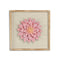 12" X 13" Pink and Off White Flower Wood and Metal Wall Decor