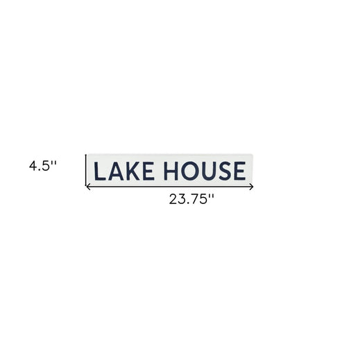 5" X 24" White Lake House Metal Wall Decor