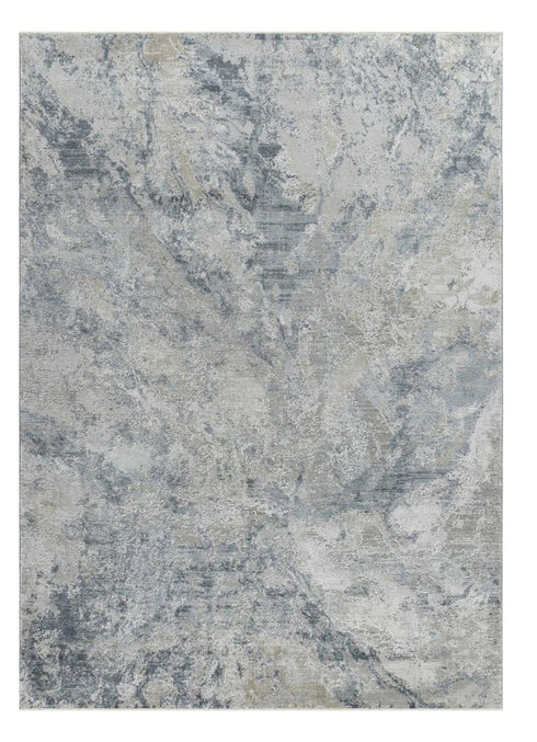5' X 8' Blue And Gray Abstract Area Rug