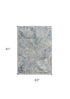 5' X 8' Blue And Gray Abstract Area Rug