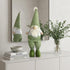 30" Green and White Fabric Christmas Standing Gnome Tabletop Sculpture