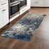 8' X 11' Blue And Gray Abstract Shag Area Rug