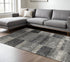 8' X 11' Gray Geometric Shag Power Loom Area Rug