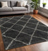 8' X 11' Charcoal And Grey Geometric Shag Power Loom Stain Resistant Area Rug
