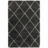 8' X 11' Charcoal And Grey Geometric Shag Power Loom Stain Resistant Area Rug