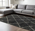 8' X 11' Charcoal And Grey Geometric Shag Power Loom Stain Resistant Area Rug