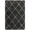 8' X 11' Charcoal And Grey Geometric Shag Power Loom Stain Resistant Area Rug