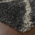 8' X 11' Charcoal And Grey Geometric Shag Power Loom Stain Resistant Area Rug