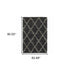 8' X 11' Charcoal And Grey Geometric Shag Power Loom Stain Resistant Area Rug