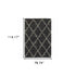 8' X 11' Charcoal And Grey Geometric Shag Power Loom Stain Resistant Area Rug